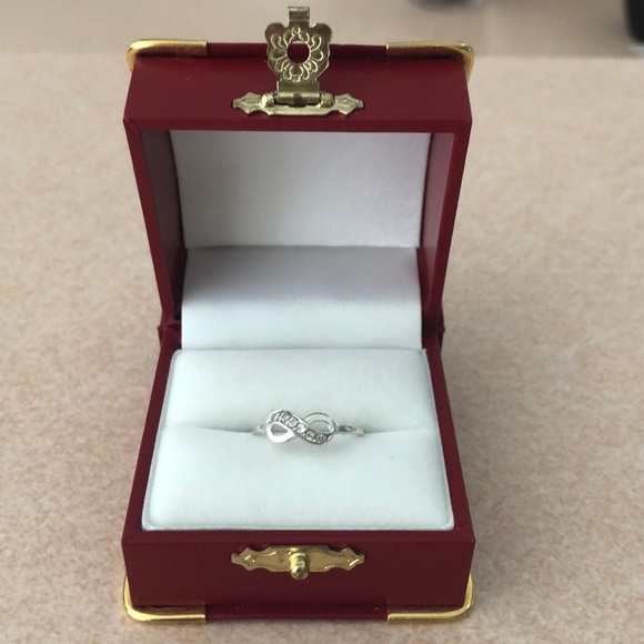 Cubic Zirconia Infinity Sign Sterling Silver Ring - Picture 1 of 4